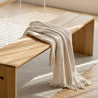 lifein Chenille Throw Blanket 50x60 - Soft Boho Knitted Blanket for