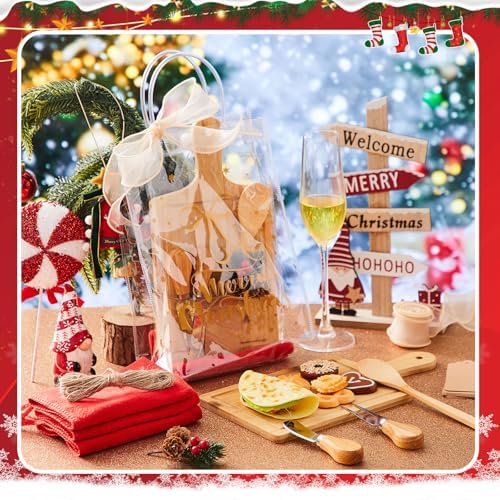 Acellegic 6 Sets Christmas Cheese Cutting Board Gift Set