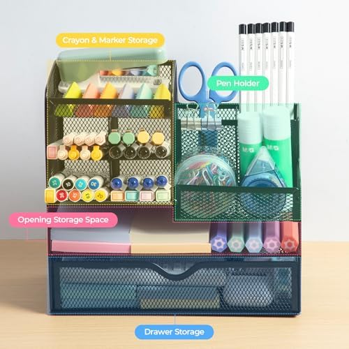M&G Mesh Pen Holder for Desk, Multi-Functional Pencil Holder with