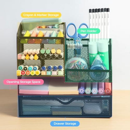 M&G Mesh Pen Holder for Desk, Multi-Functional Pencil Holder with
