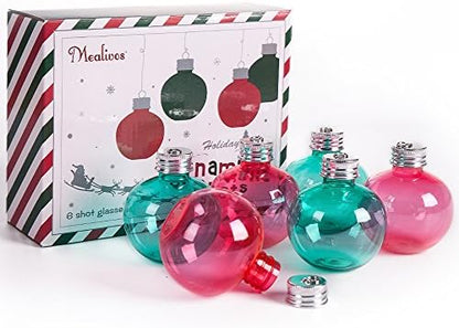 Christmas Ornament Balls for Drink -5oz Fillable Ornaments Plastic