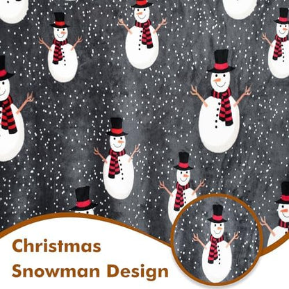 Tirrinia Christmas Throw Sherpa Blanket 50" x 60" Snow Man Pattern