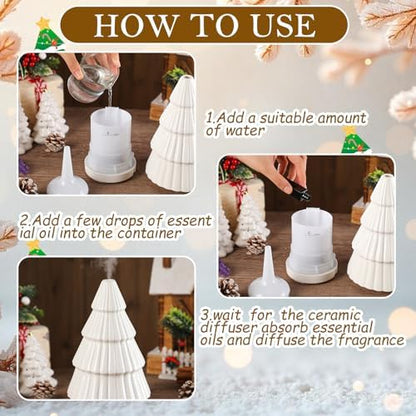 Rossesay Christmas Essential Oil Diffuser, Ceramic Christmas Tree