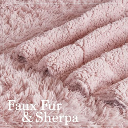 The Connecticut Home Co Throw Blanket Soft Fluffy Room Decor, Cozy