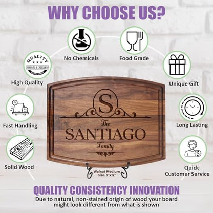 Personalized Cutting Board – Monogrammed Wood Charcuterie Board