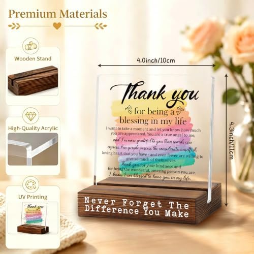 Thank You Plaque, Mentor Appreciation Gift, Inspirational Desk Decor