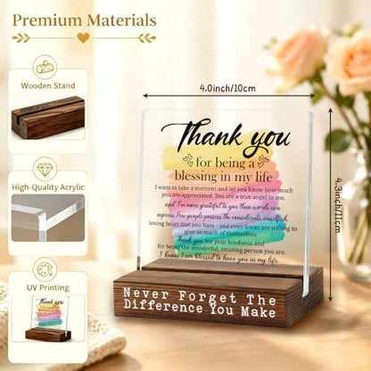 Thank You Plaque, Mentor Appreciation Gift, Inspirational Desk Decor