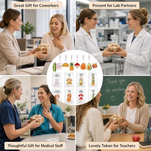 24 Sets Food Keychains Bulk Fruit Keychain Group Gifts Employee