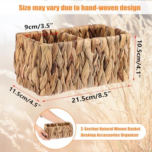 BTSKY Handwoven Remote Control Holder for Table, Natural Water