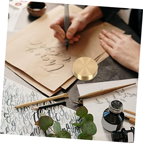 Toyvian Round Brass Paperweight for Calligraphy and Chinese Painting