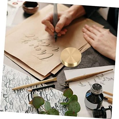 Toyvian Round Brass Paperweight for Calligraphy and Chinese Painting