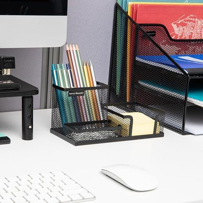 Mind Reader Desktop Organizer, Pen Holder, Clip Basket, Storage