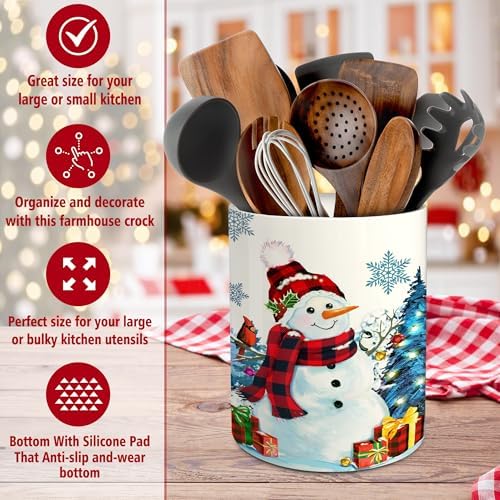 pinata Christmas Kitchen Decor, Christmas Snowman Ceramic Utensils