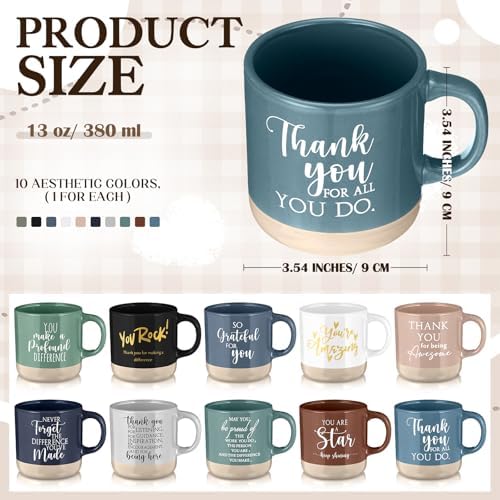 Didaey 10 Pcs Thank You Mugs Employee Appreciation Gifts Bulk for
