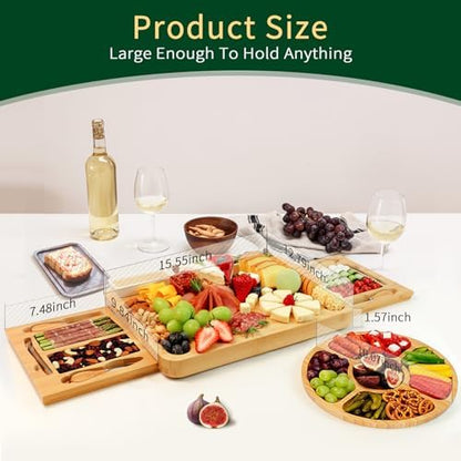 YZS Charcuterie Board Set, Cheese Board & Knife Set with Cheese Tray