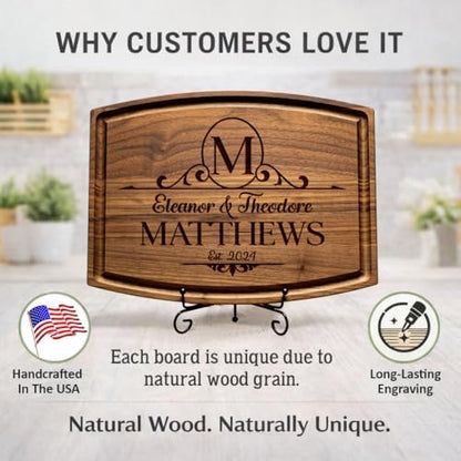 Tayfus Personalized Cutting Board, Custom Engraved Wood Charcuterie
