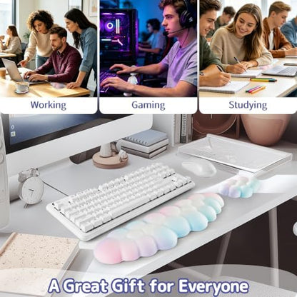 Sushret Cloud Wrist Rest Keyboard, Cloud Keyboard Wrist Pad Set with