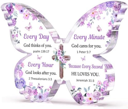 Christian Gifts for Women Faith, Butterfly Acrylic Plaque Decoration