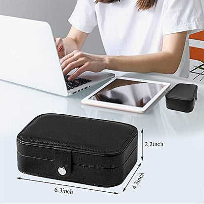 Hatori Travel Jewelry Box, PU Leather Small Jewelry Organizer for