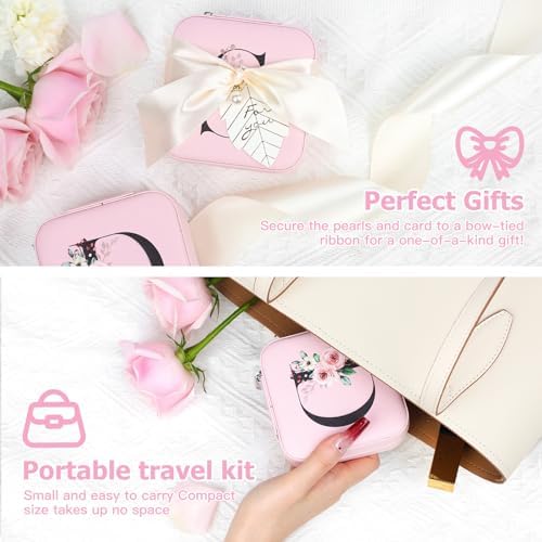 AYGXU Travel Jewelry Box for Women and Girls - Small Case With Initial