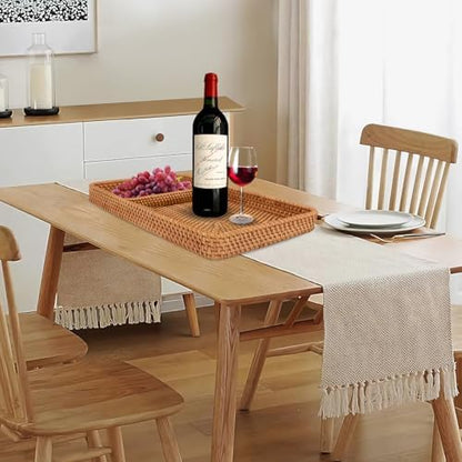 Rectangular Serving Tray for Home Decor,Decorative Serving Baskets for