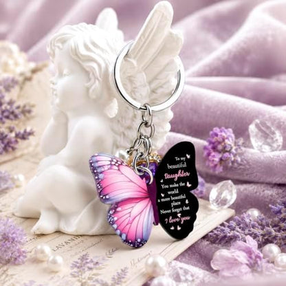 Daughter Gifts from Mom Daughter Gifts Purple Butterfly Keychains