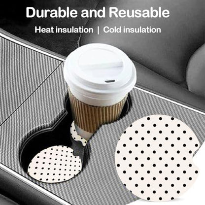 Ceramic Car Coasters – Absorbent Car Cup Holder Coaster Set for Women