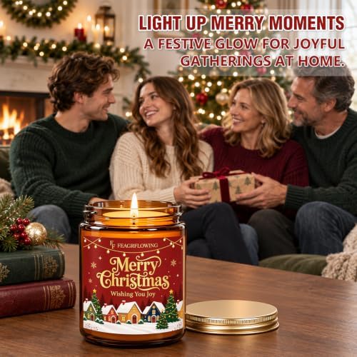 FF FRAGRFLOWING Merry Christmas Candle, Holiday Gift for Women