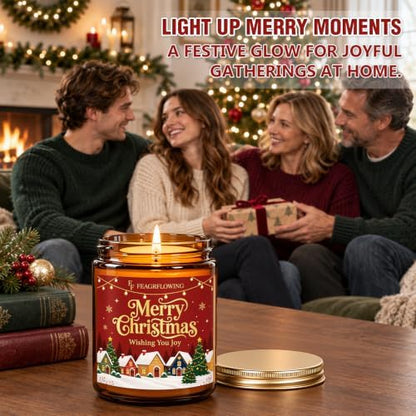FF FRAGRFLOWING Merry Christmas Candle, Holiday Gift for Women