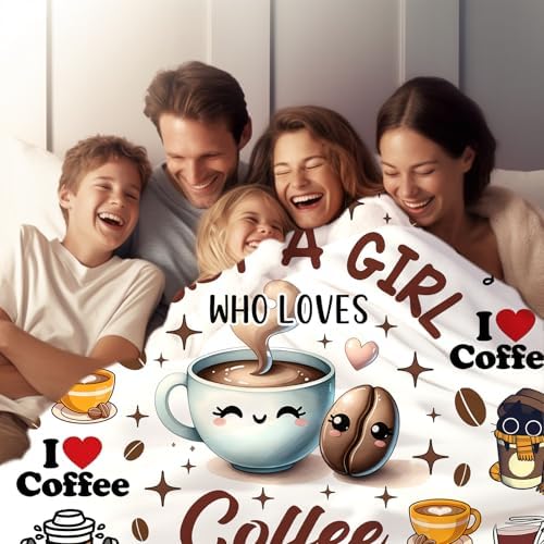 Coffee Blanket Gifts for Women Drink Lovers,Cute Cafe Accessories