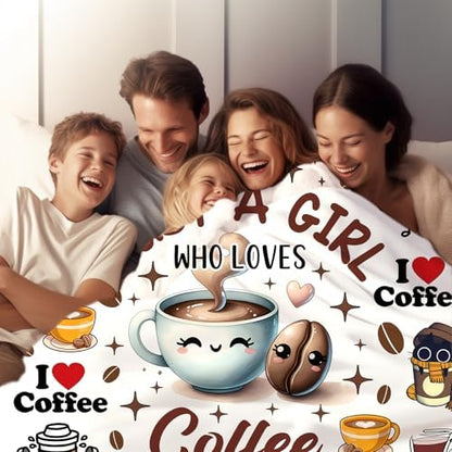 Coffee Blanket Gifts for Women Drink Lovers,Cute Cafe Accessories