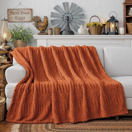 Rust Throw Blanket - Soft & Fluffy Fleece, Cute & Aesthetic, Perfect