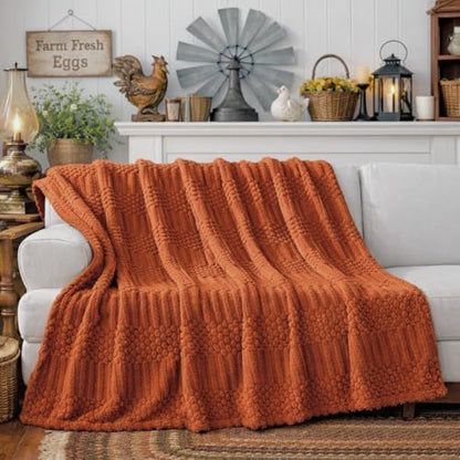 Rust Throw Blanket - Soft & Fluffy Fleece, Cute & Aesthetic, Perfect