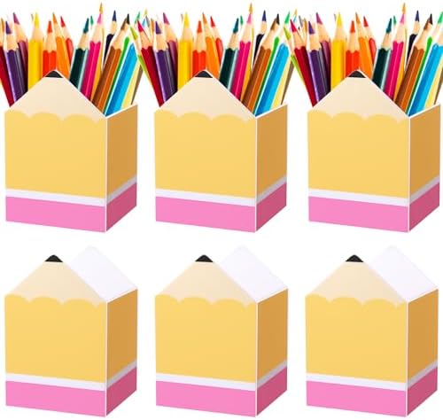 Sherr 6 Pcs Pencil Shaped Pen Holder, Teacher Appreciation