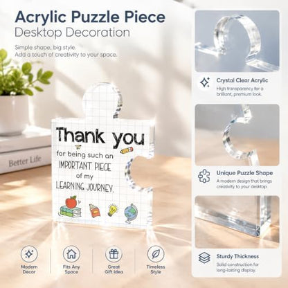 Teacher Appreciation Gifts, Thank You Acrylic Puzzle Plaque Desk