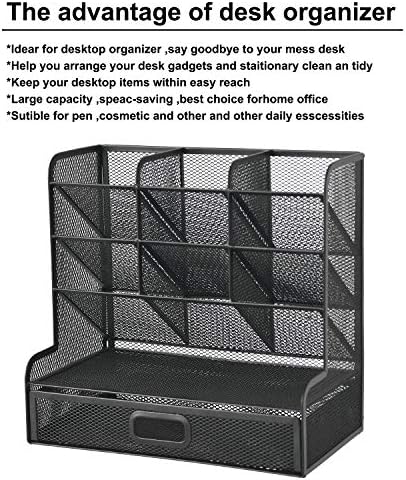 Marbrasse Mesh Pen Holder for Desk, Multi-Functional Pencil Organizer