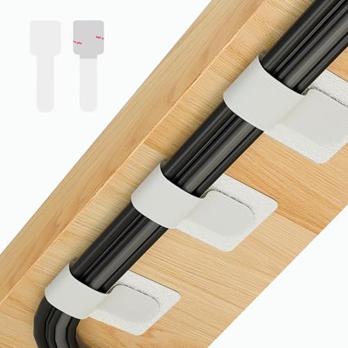 Abnii 50 PCS Hook and Loop Cable Ties, Under Desk Cable Management