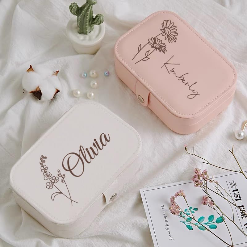Personalized Jewelry Box Gifts for Women Custom Travel Jewelry Case