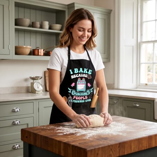Funny Baking Apron for Women Men - Cute Cooking Aprons for Adults with