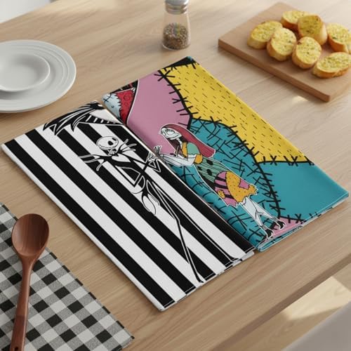 2Pcs Halloween Kitchen Towels Nightmare Before Holiday Christmas Decor