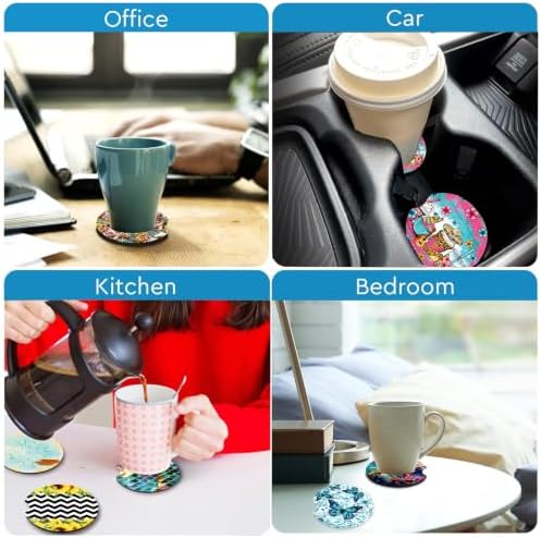 2 Pack Western Car Cup Holder Coasters Neoprene Rubber Mat 2.75"