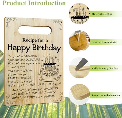 Birthday Gifts for Women - Recipe For a Happy Birthday Bamboo Cutting
