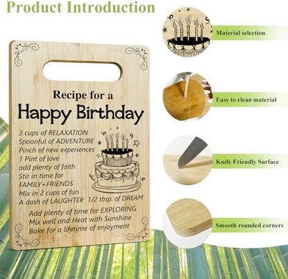 Birthday Gifts for Women - Recipe For a Happy Birthday Bamboo Cutting