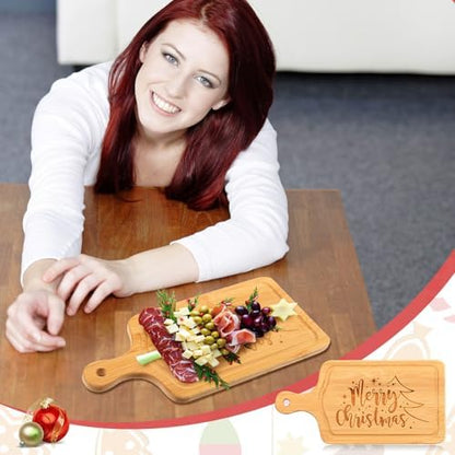 Ziliny 4 Set Christmas Cheese Board and Knife Set, Wooden Small