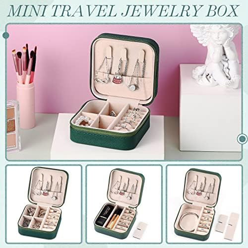 Yinkin 12 Pcs Mini Travel Jewelry Case Bridesmaid Proposal Gift Boxes