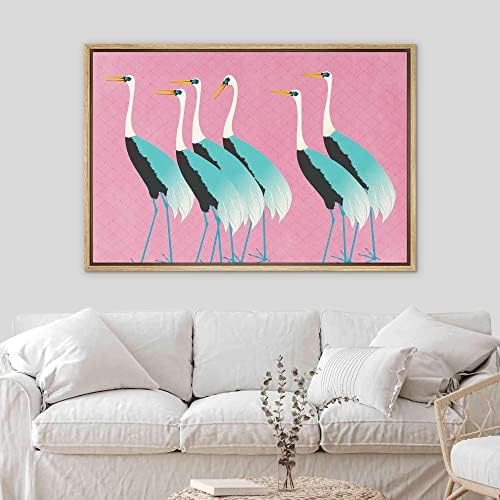 SIGNWIN Framed Canvas Print Wall Art Preppy Room Decor Vibrant Teal