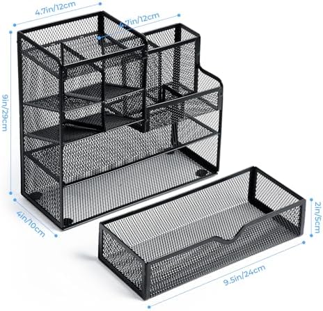 M&G Mesh Pen Holder for Desk, Multi-Functional Pencil Holder with
