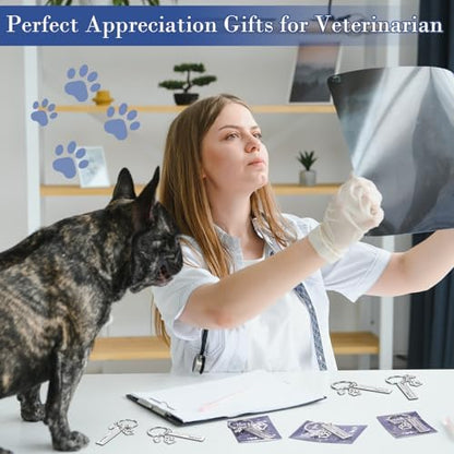 XunYee 12 Sets Vet Tech Week Gifts Bulk Veterinary Thank You Keychains