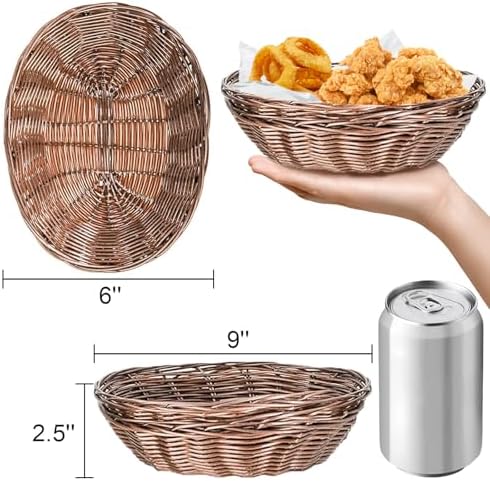 Yesland 16 Pcs Plastic Oval Basket for Gifts Empty, Small Bread Basket