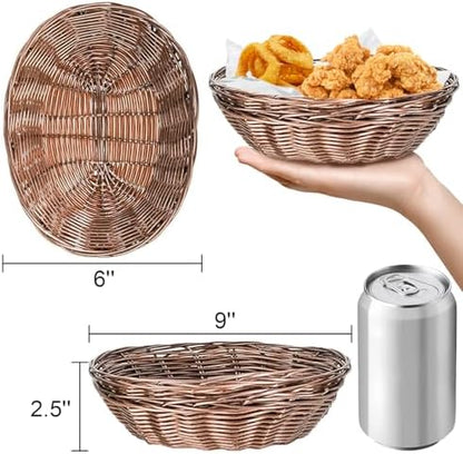 Yesland 16 Pcs Plastic Oval Basket for Gifts Empty, Small Bread Basket